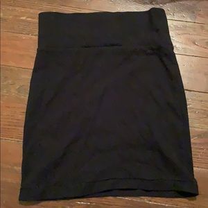 Solid black mini skirt elastic waist